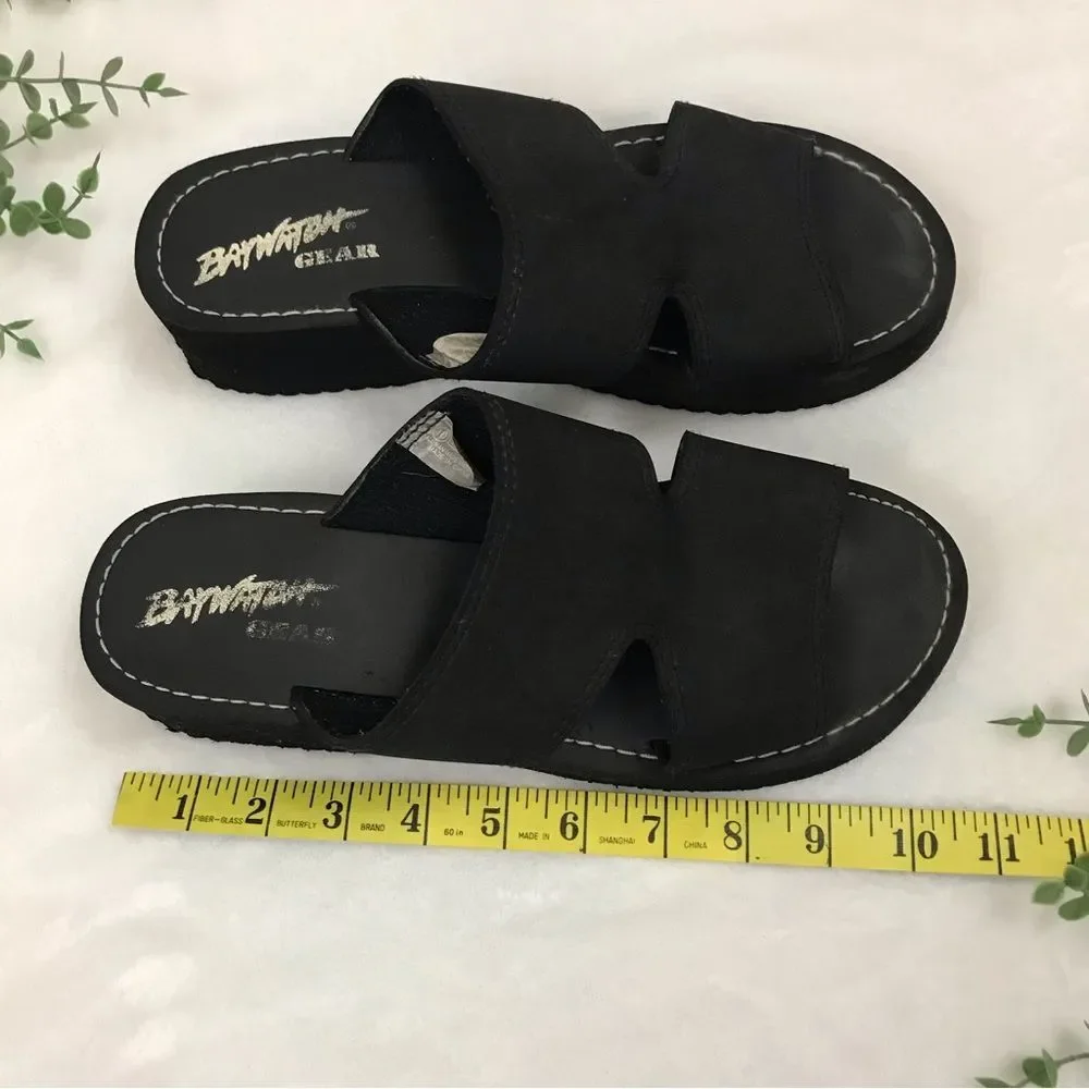 Vintage Baywatch Gear Platform Slip On Slides Slippers Sandals Womens Sz 10 90s
